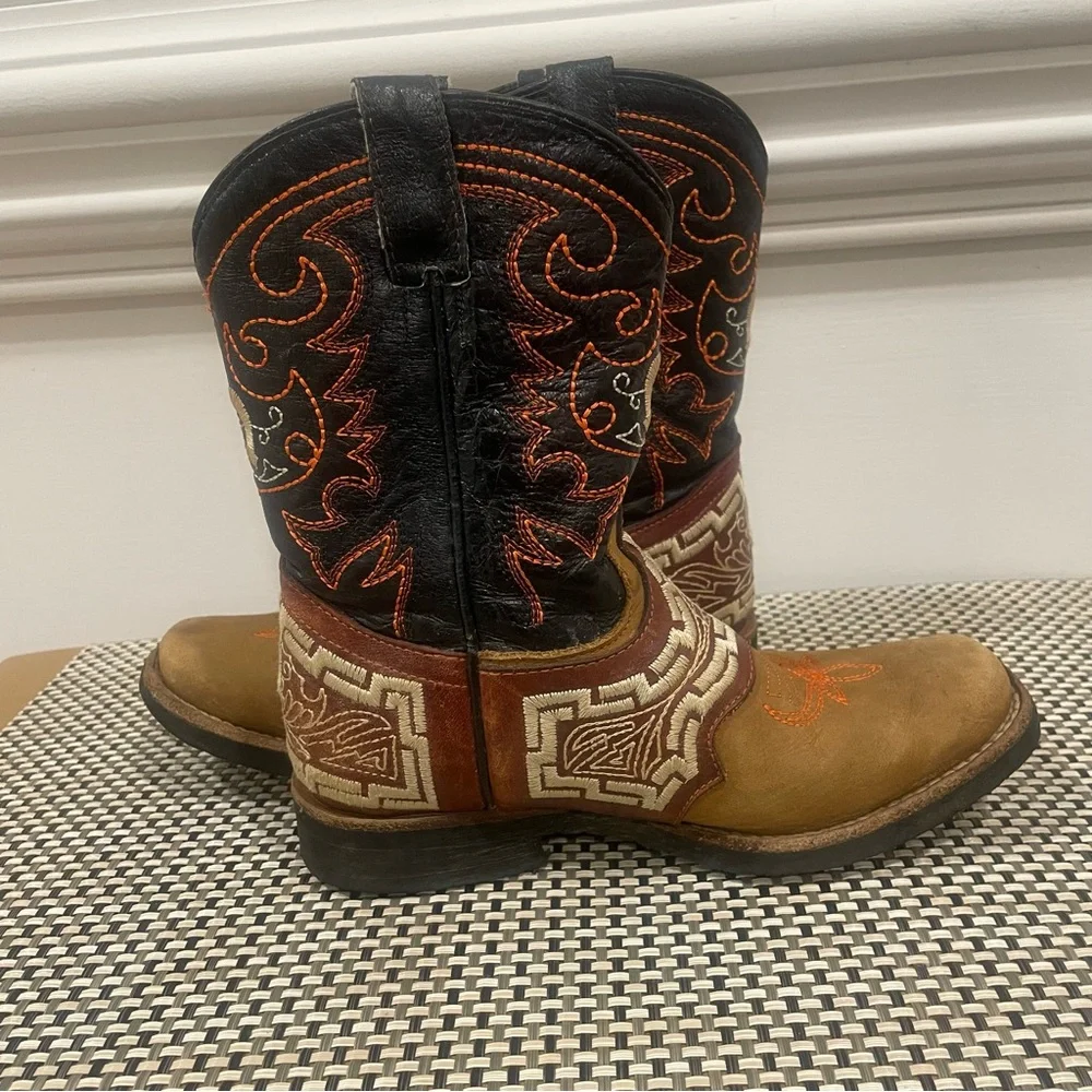 El General 1901 Brown Western Cowboy Boots kids Size 20.5 ( 3/4 US) ( 9.5”)